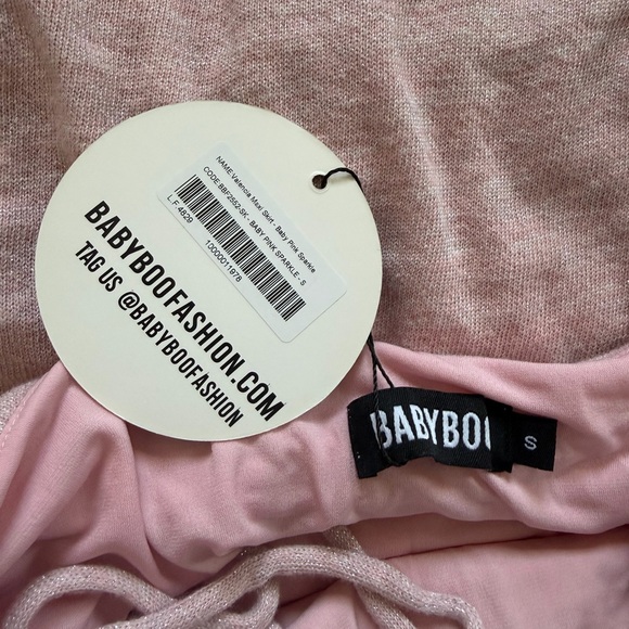 Babyboo Fashion NWT Valencia Pink Sparkle & Ruched Skirt or Maxi Dress - Picture 6 of 6